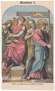 Station 1 Christ sentenced to death by Pilate